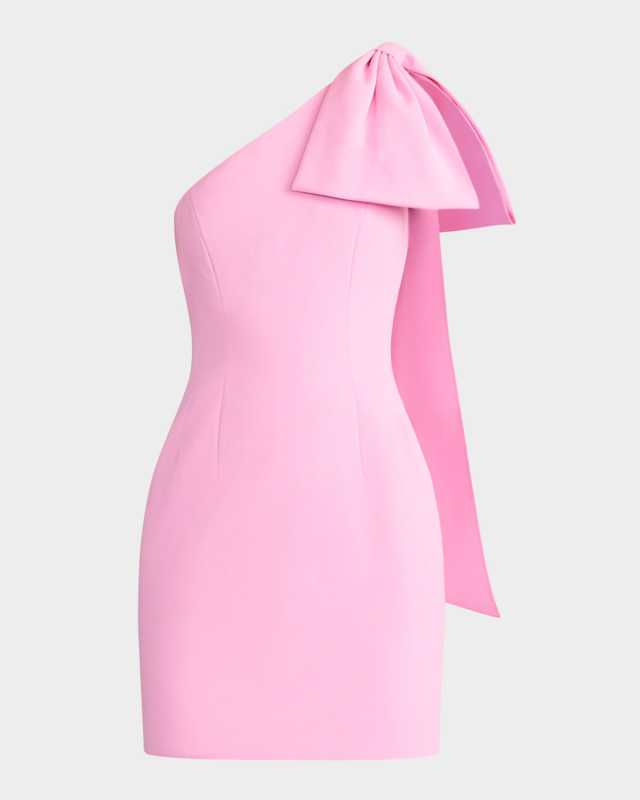 Wicked x Zac Posen One-Shoulder Bow Mini Dress